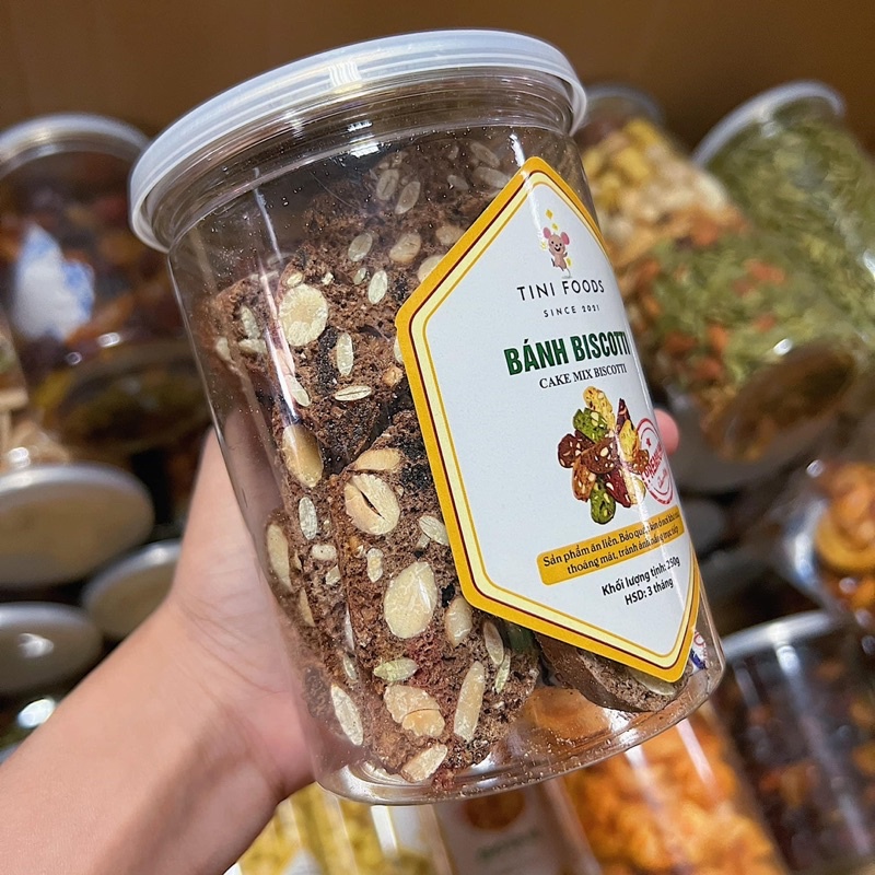 Bánh Biscotti 3 Vị (Vani - Matcha - Socola) Loại 1 - Hàng Chuẩn VSATTP (Lon 250g)