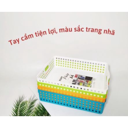 Khay chữ nhật cỡ A4 B5 đựng tài liệu, đồ dùng gia đình đa năng nhựa Song Long anhduonghomekit