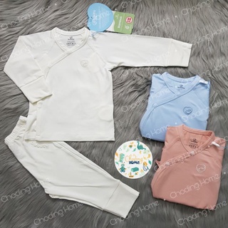 Bộ Sơ Sinh Cài Chéo Bao Tay Chân Lật BU Bambus B2 • NewBorn 0-3M 3-6M • Choding Home