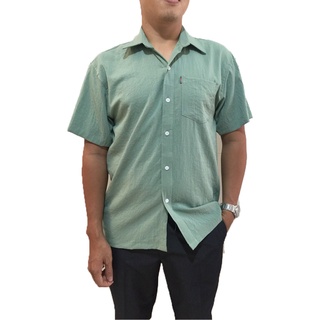 [Sale 30%]Aó Sơ Mi Nam Trung Niên Ngắn Tay Vải chất vải Đũi Mềm Mát Sang Trọng Lịch Sự Size 85Kg