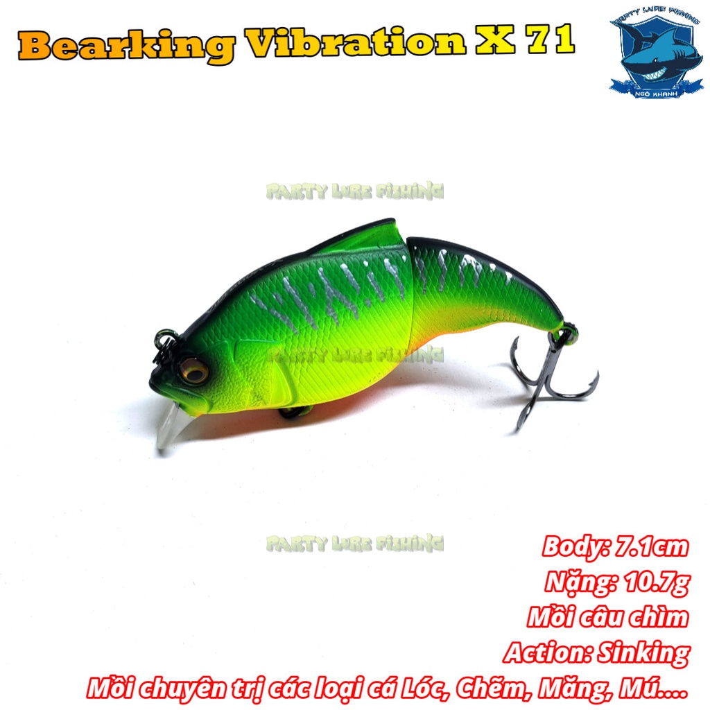 Mồi câu cá Bearking Vibration X, mồi lure cá chẽm, măng, lóc...