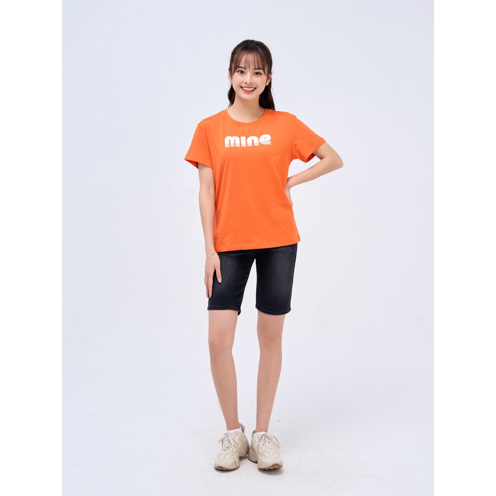Áo Phông Nữ Suông Cổ Tròn In Chữ Mine Chất Liệu Cotton Mềm Mịn Thoáng Mát Thấm Hút Mồ Hôi TSN5232