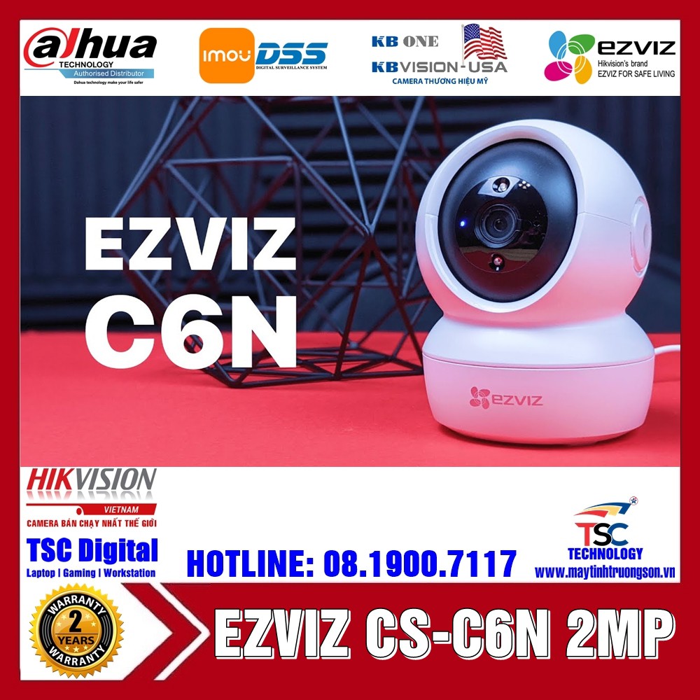 Camera EZVIZ CS-C6N IP Wifi 2.0M HD 1080P Chính Hãng | Kèm Thẻ Nhớ Lưu Trữ Lên Đên 128Gb