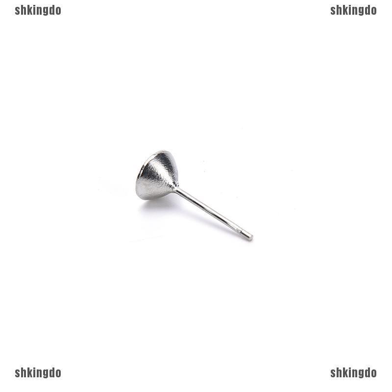 Bộ 100 đinh tán làm khuyên tai mạ bạc đầu phẳng 6mm DIY