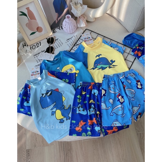Bộ bơi khủng long hb kids cho bé trai