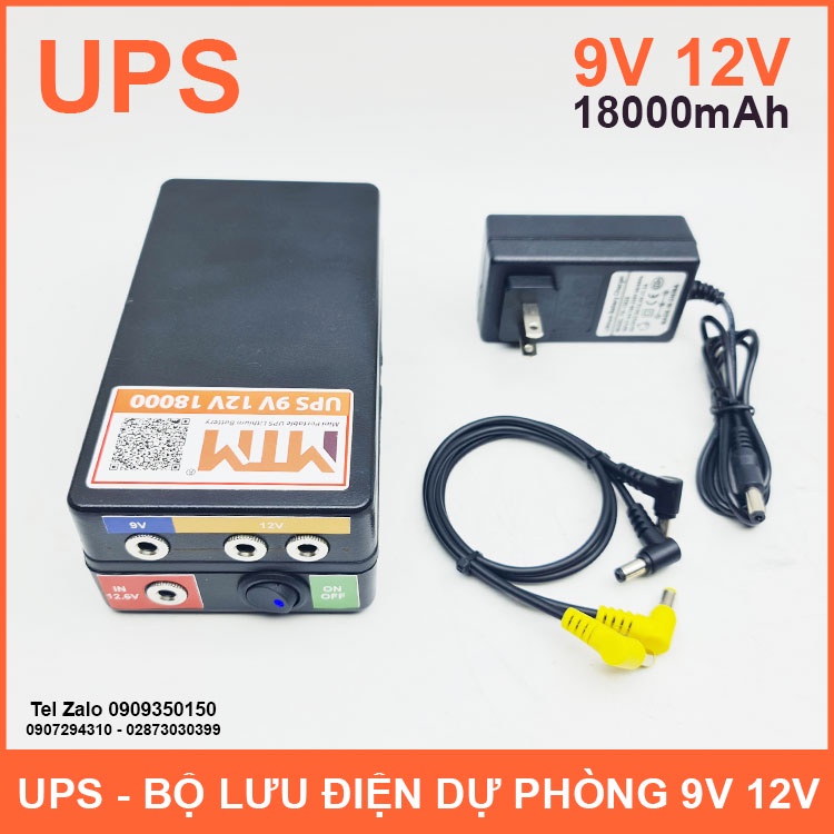 UPS Bộ lưu điện dự phòng modem wifi camera thiết bị máy chấm công 9V 12V 18000mAh
