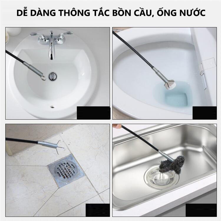 [60cm và 90cm] Dây Thông Tắc Cống Lò Xo Gắp Rác Tiện Dụng