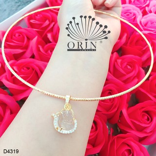 Kiềng cổ dạng nhuyễn bền màu mặt hồ ly may mắn tài lộc màu trắng đính đá thiết kế cao cấp Orin D4319