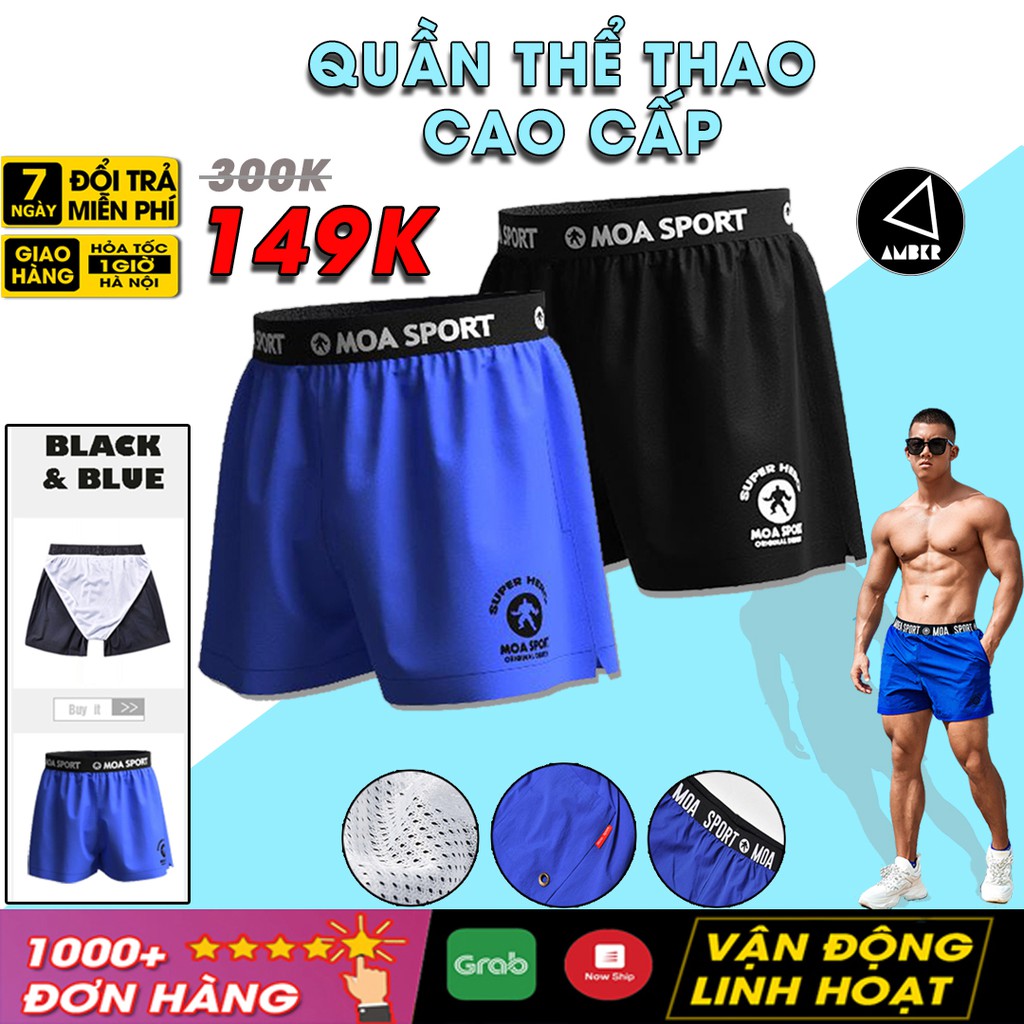 Quần Thể Thao Nam Amber, Quần Short Tập Gym, Quần Tập Thể Dục Cao Cấp Co Giãn 4 Chiều - AMBERVIETNAM