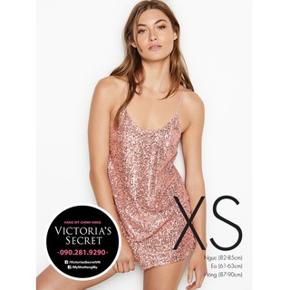 [Size XS] - Bộ đồ ngủ Sequin hồng, 2 dây quần ngắn, kết cườm sành điệu, Sequin Cami Set - Victoria's Secret USA