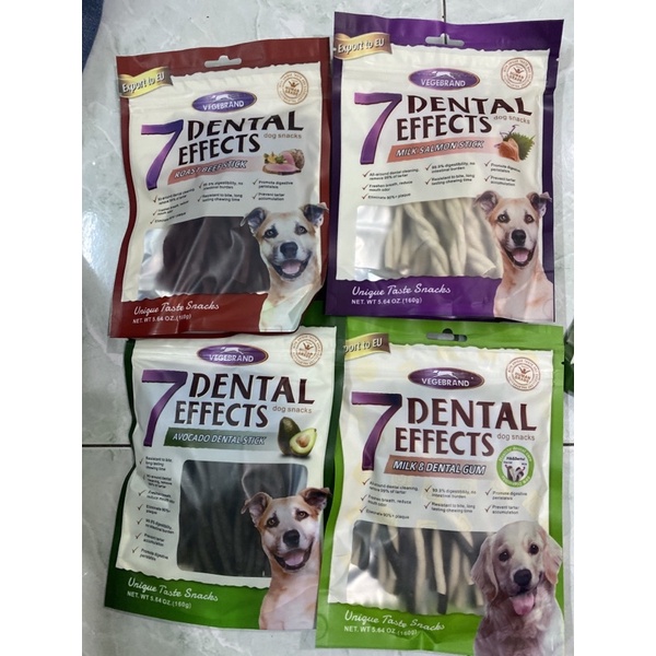 Snack bánh thưởng ăn vặt Dental 7 cho chó 160gram