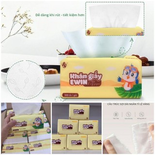 10 gói khăn giấy ăn bột gỗ EWIN cao cấp gói siêu dai mềm mại