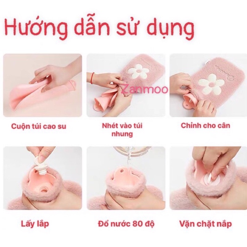 Túi Chườm Nóng Lạnh Hình Trà Sữa 1000ml, Túi Chườm Giảm Đau Bụng 1000ml Zanmoo