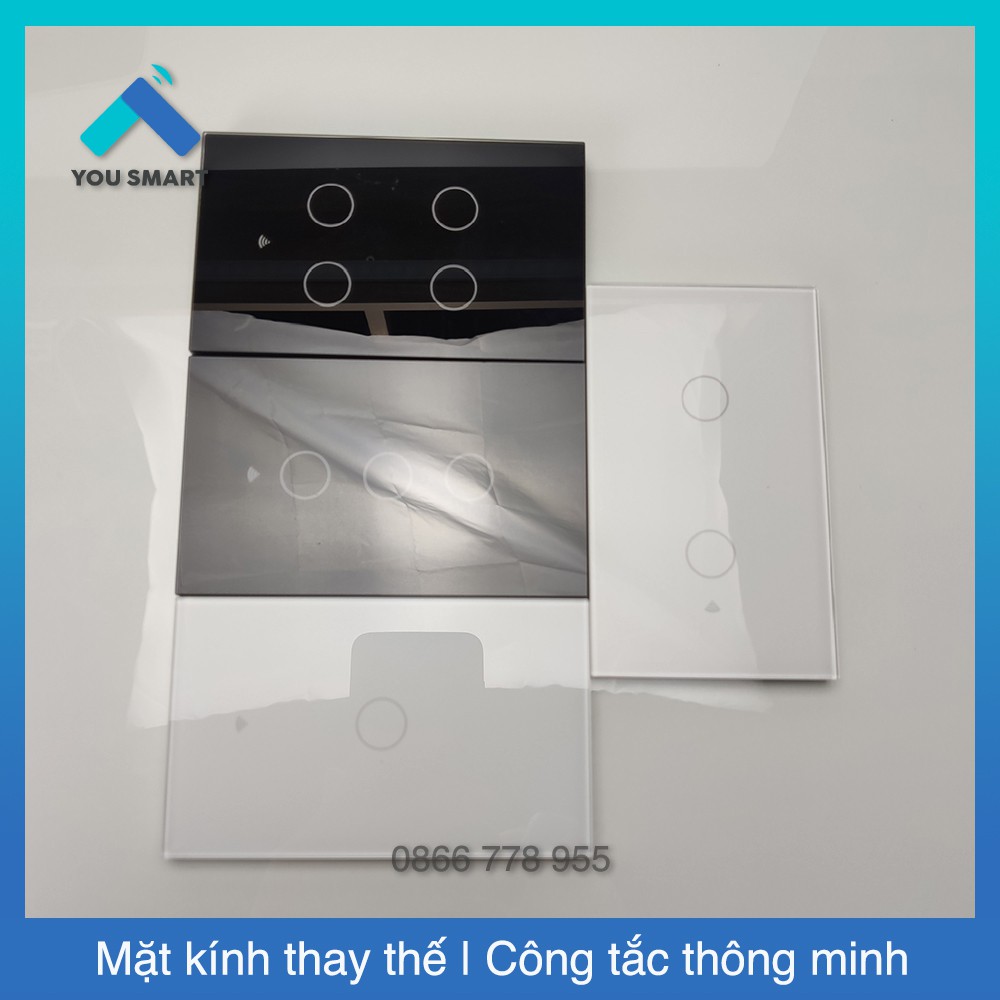 Mặt kính thay thế cho công tắc thông minh Tuya 1-2-3-4 bấm