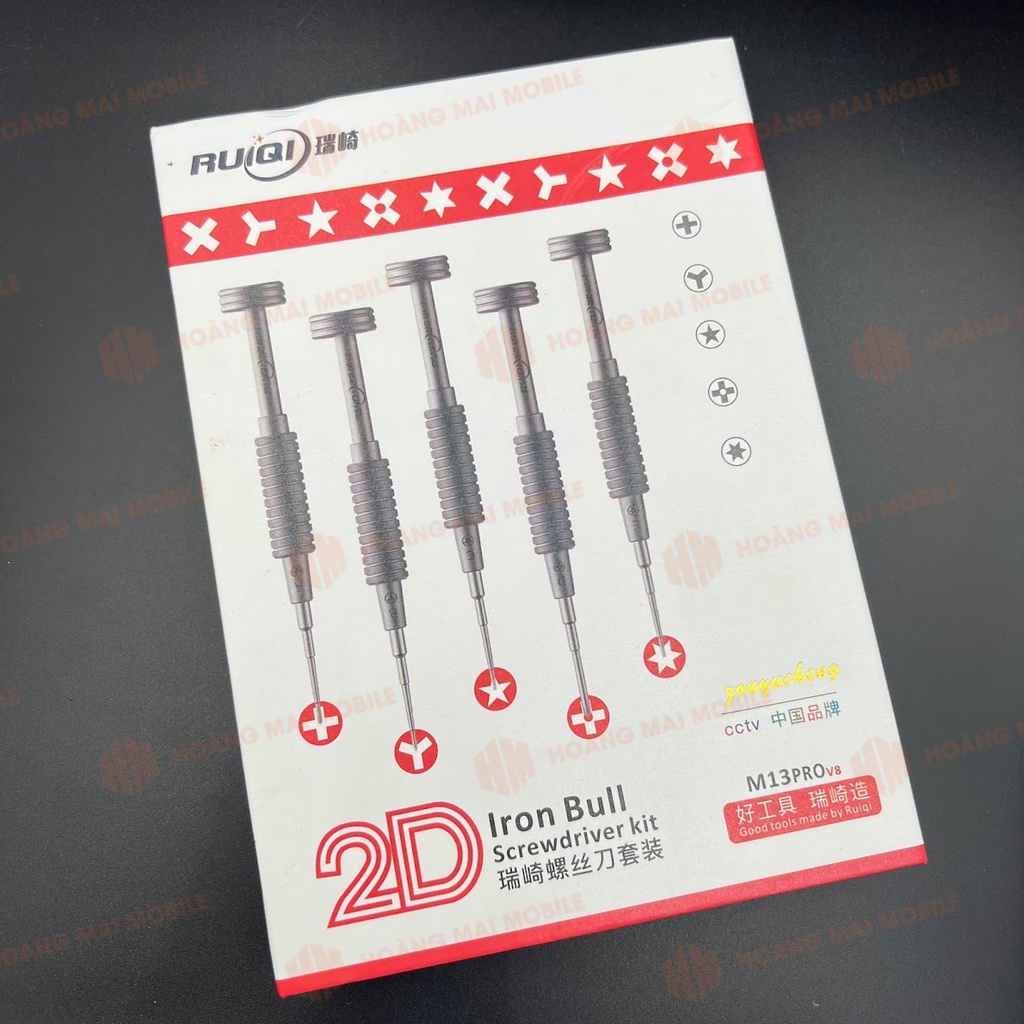 Bộ tô vít RuiQi 5 cây (3,4,5,6 cạnh và 2 tầng)