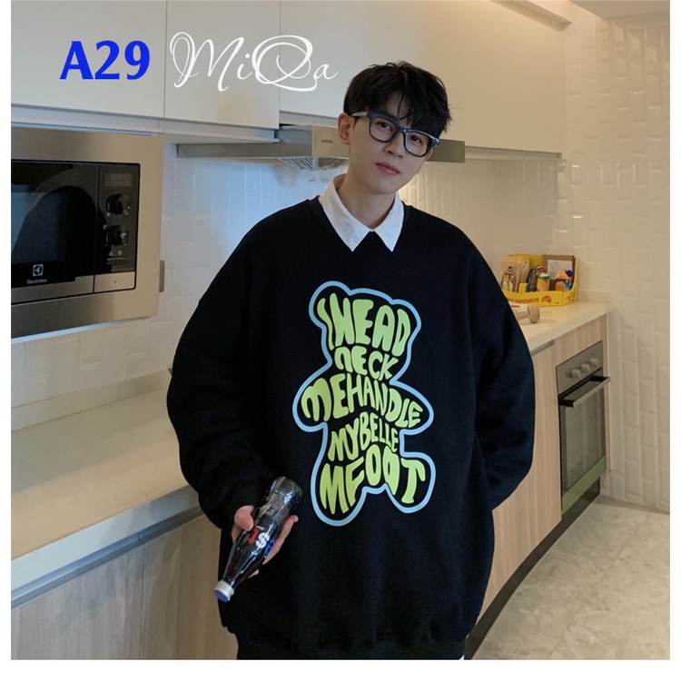 Áo Nỉ Bông Thời Trang UNISEX Hoạ Tiết Gấu Cute 🐻 / SWEATER FREESIZE 💜 MiQa 💜 #04 | BigBuy360 - bigbuy360.vn