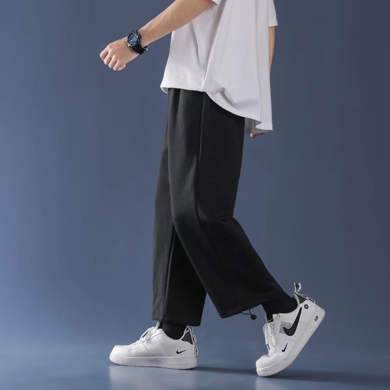 Quần dài thể thao ống rộng phong cách Hong Kong thời trang xuân hè cho nam sinh size từ M-8XL