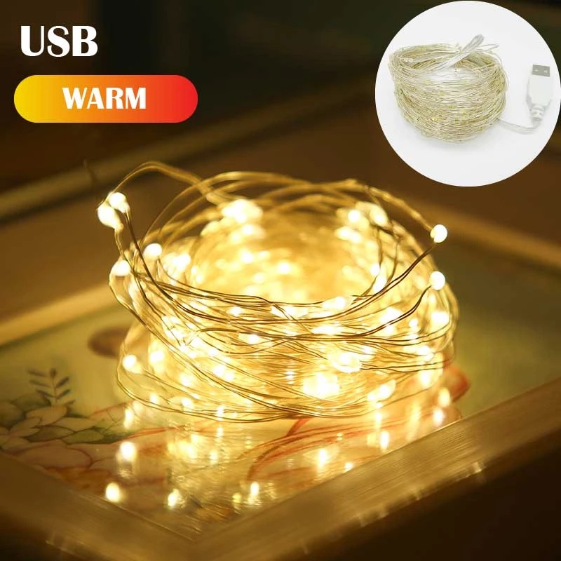 2/3/5/10M USB Waterproof Copper Wire LED String Lights For Christmas Party Wedding Festival Decoration