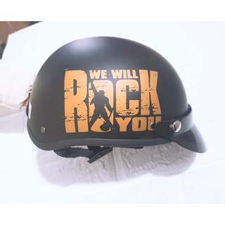 Nón- Mũ Bảo Hiểm Nửa Đầu Teem Rock Đồng Lưỡi Trai Y Hình Ảnh