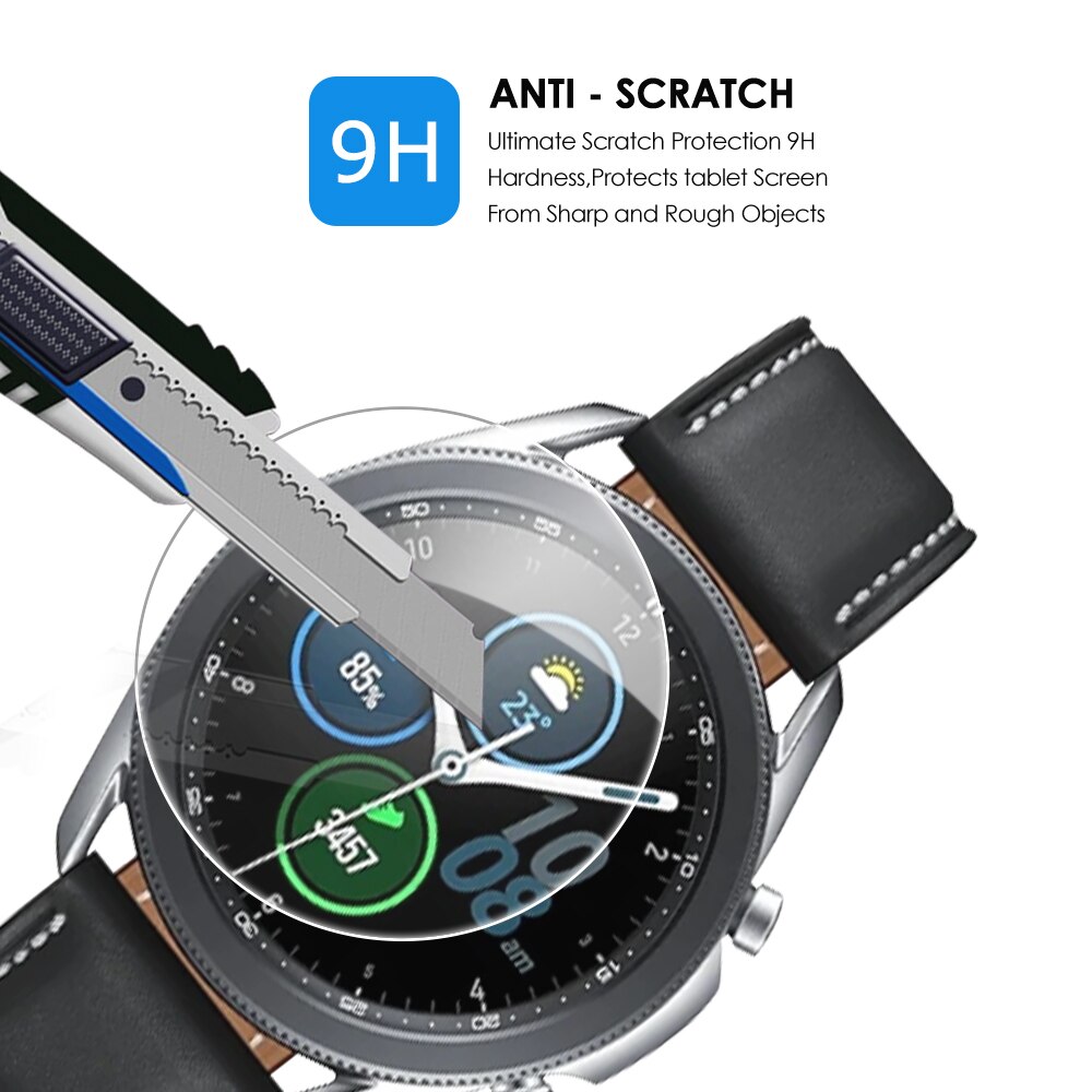 Bộ 3 mặt kính 9H bảo vệ mặt màn hình đồng hồ Samsung galaxy watch 3 kích thước 45mm 41mm