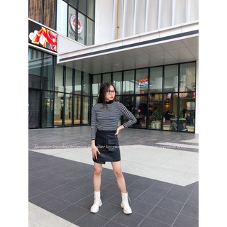 Áo len kẻ cổ xoắn ( KÈM ẢNH THẬT)