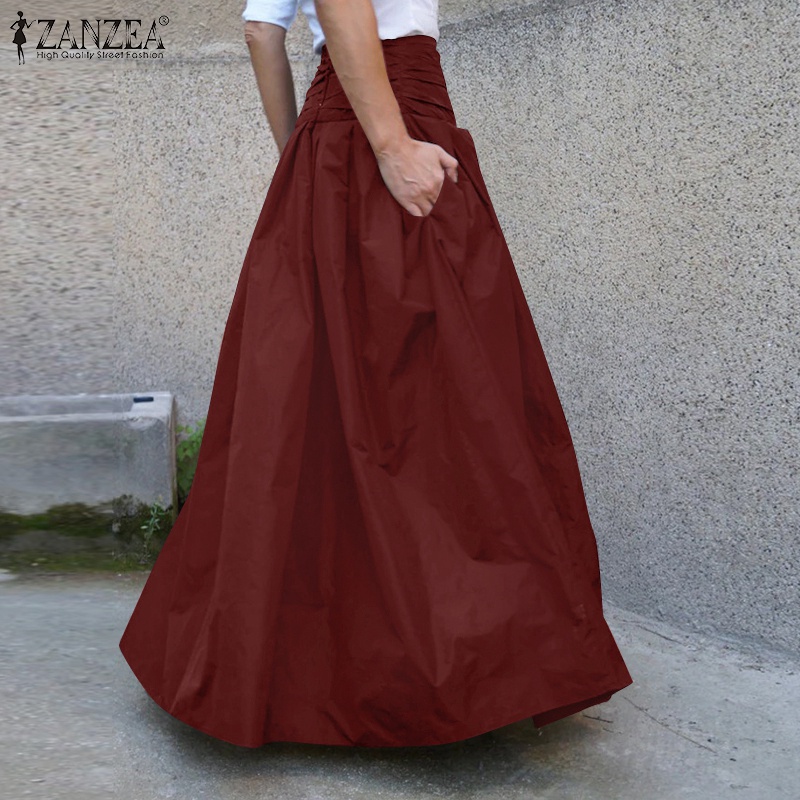 Chân váy chữ A Zanzea màu trơn thời trang thanh lịch cho nữ
