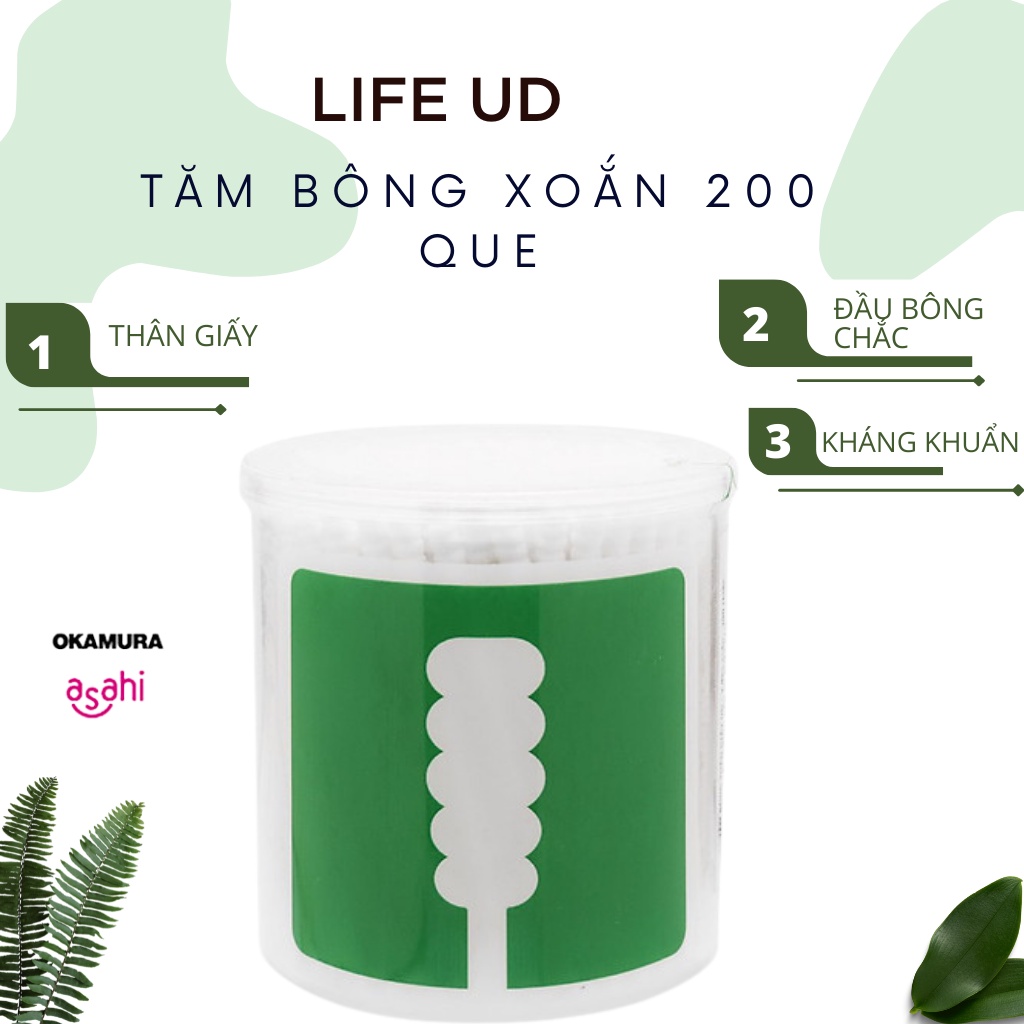 Bông ngoáy tai xoắn UD Nhật siêu chắc thân giấy 8062