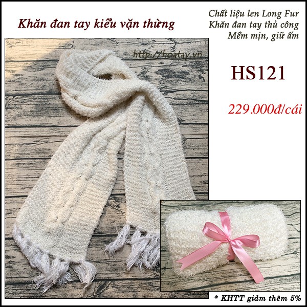 Khăn đan tay thủ công - Mẫu 2. Mỗi mẫu chỉ một cái