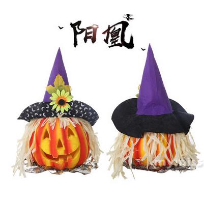 Đèn trang trí hình trái bí đỏ đội nón dùng cho Halloween