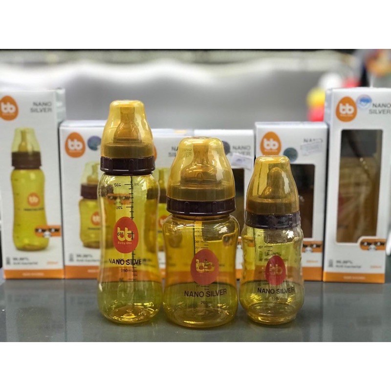 BÌNH SỮA NANO SILVER BABY ONE BB (Size 150ml, 250ml cổ nhỏ; Size 260ml cổ rộng)