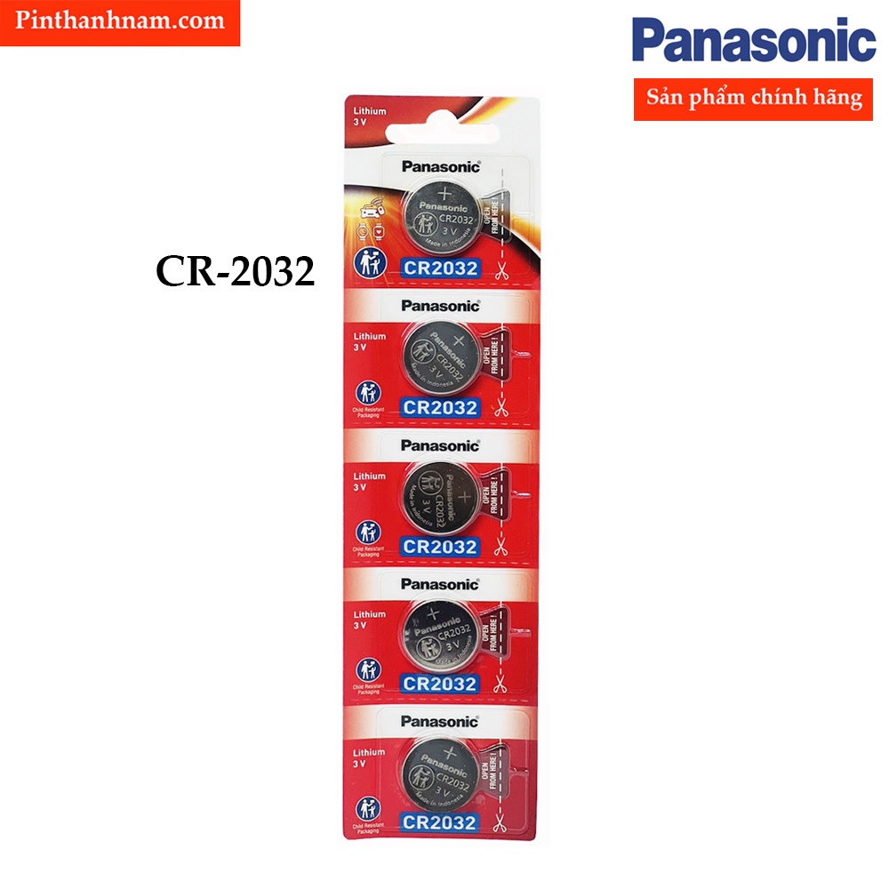 Pin CR2032 Panasonic vỉ 5 viên lithium 3V chính hãng