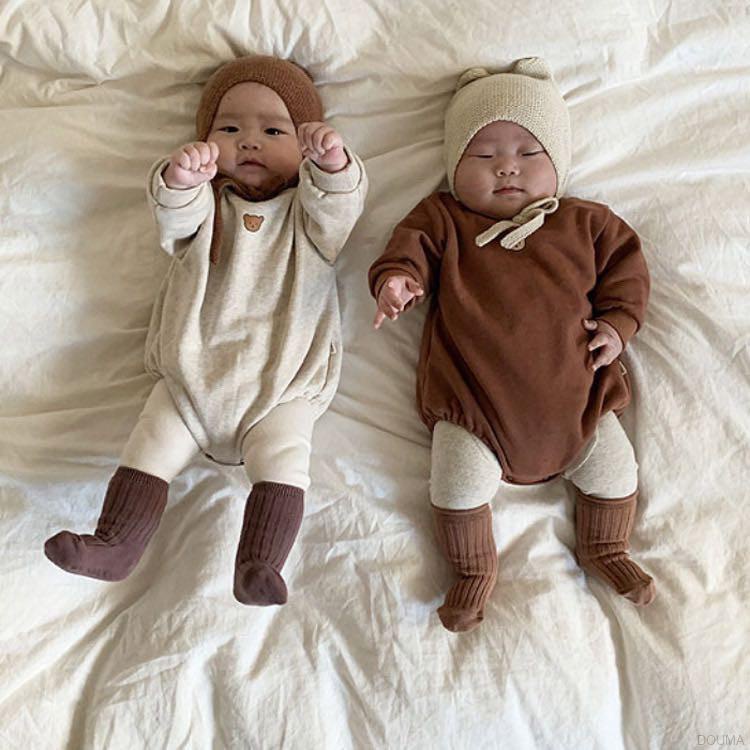 Mũ len dệt kim màu sắc trơn giữ ấm mùa đông phong cách hàn quốc cho bé