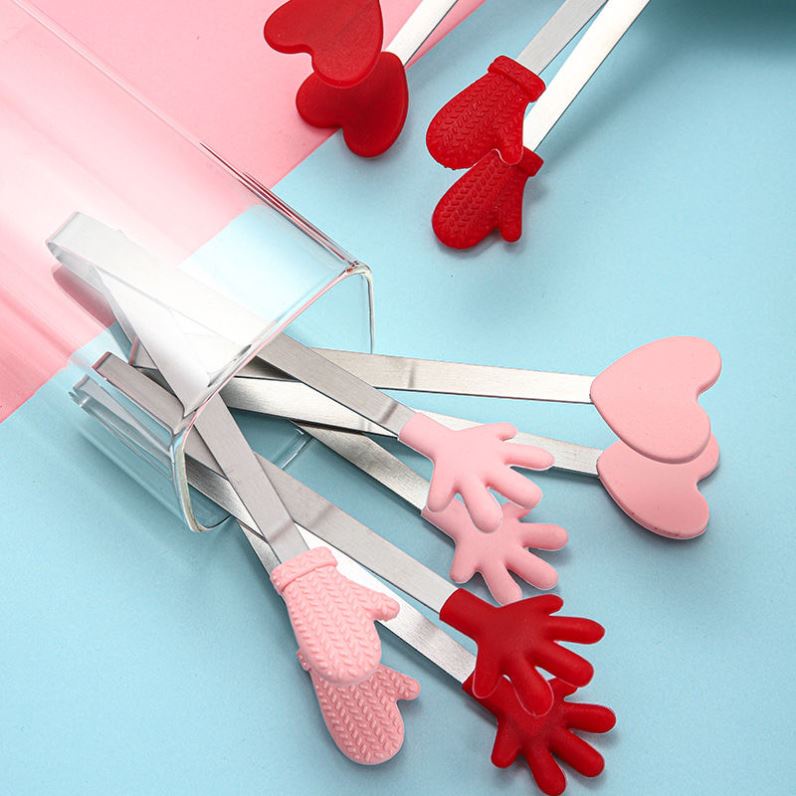 Kẹp Gắp Thức Ăn Bằng Silicone Và Thép Không Gỉ Chống Trượt Tiện Dụng Cho Nhà Bếp