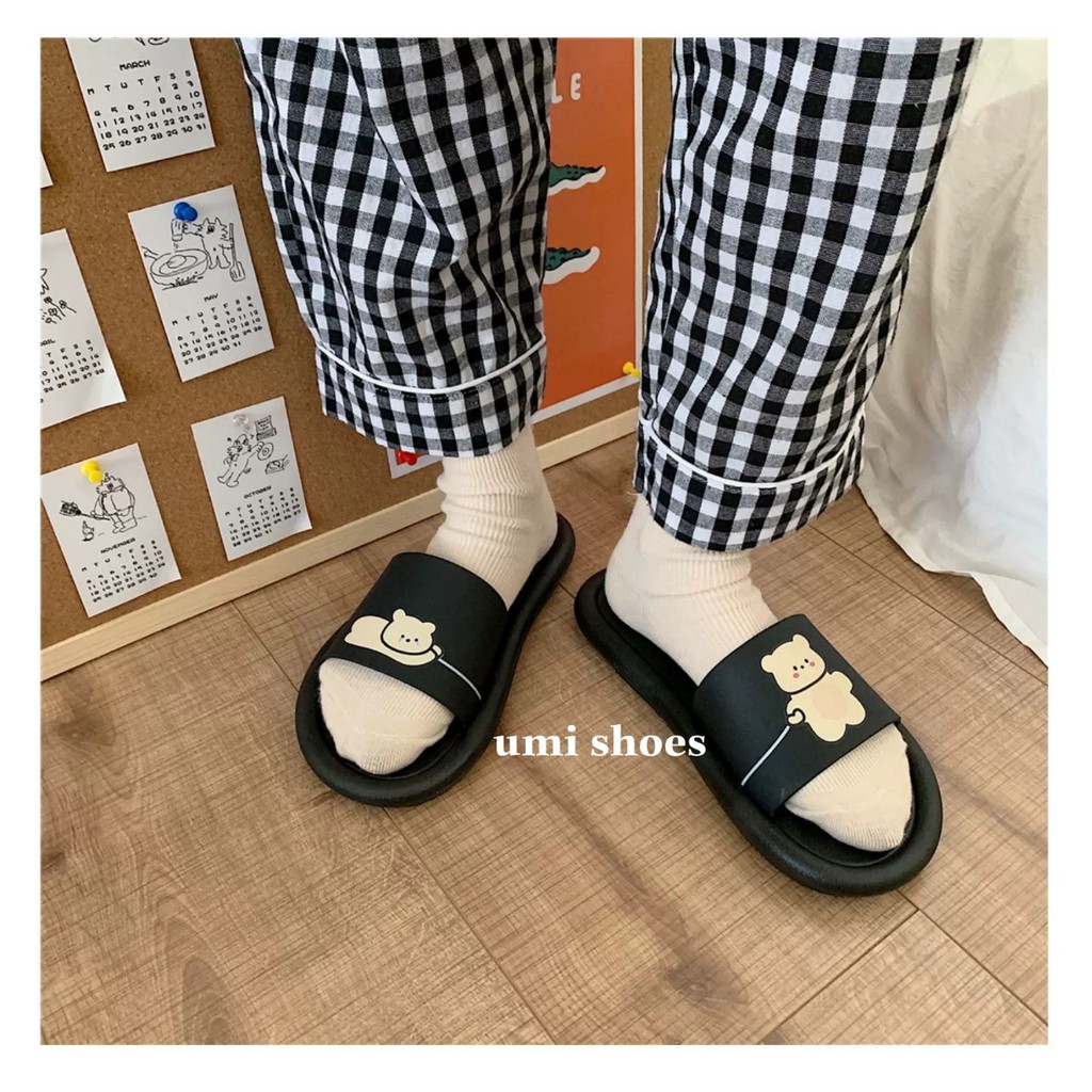 [HOT 2020] Dép nữ đế bằng Ulzzang Gấu dắt lê cute xinh bền đẹp dễ thương rửa nước đi mưa đi biển đi chơi trend | BigBuy360 - bigbuy360.vn