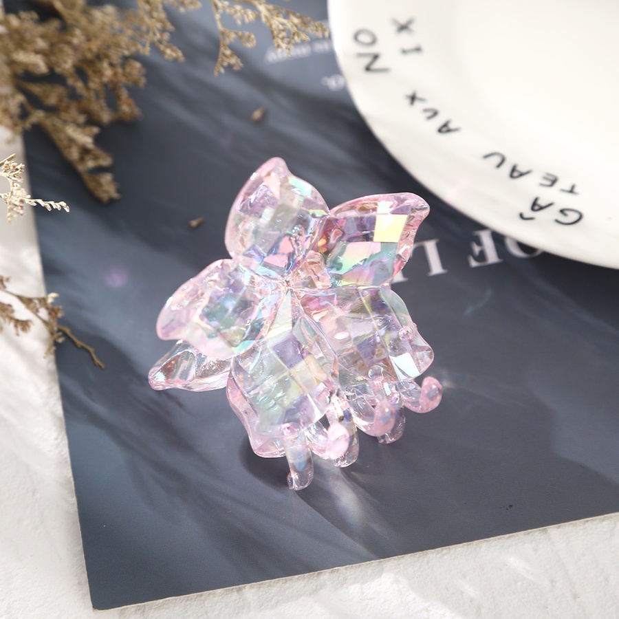 Kẹp Tóc Càng Cua Trong Suốt Bằng Nhựa Acrylic Hình Hoa Dễ Thương Phong Cách Hàn Quốc Cho Nữ