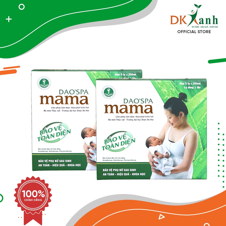 [HÀNG CHÍNH HÃNG 100%] Combo 2 hộp (6 chai) nước thảo dược xông tắm Dao'spa mama  - DK Pharma