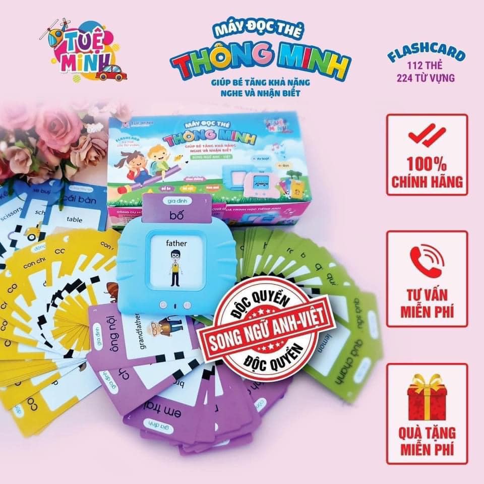 MÁY ĐỌC THẺ FLASHCARD VIỆT ANH 224 TỪ VỰNG KHÔNG CÓ SÓNG ĐIỆN TỪ DỄ SỬ DỤNG