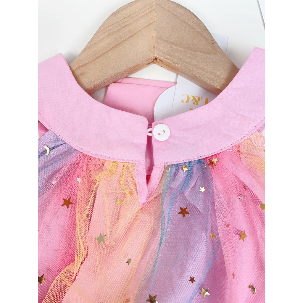 Hàng xuất dư - Váy 2 lớp kim tuyến bé gái