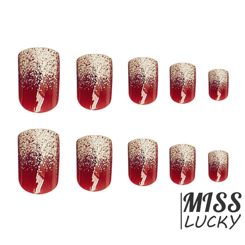 Set 24 Móng Tay Giả Màu Bạc Thời Trang Cho Nữ