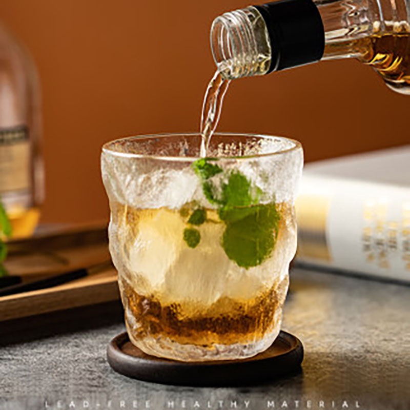 Ly thủy tinh băng tuyết chịu nhiệt, vân nhám dùng pha chế cocktail, r.u.ou phong cách Hàn Quốc