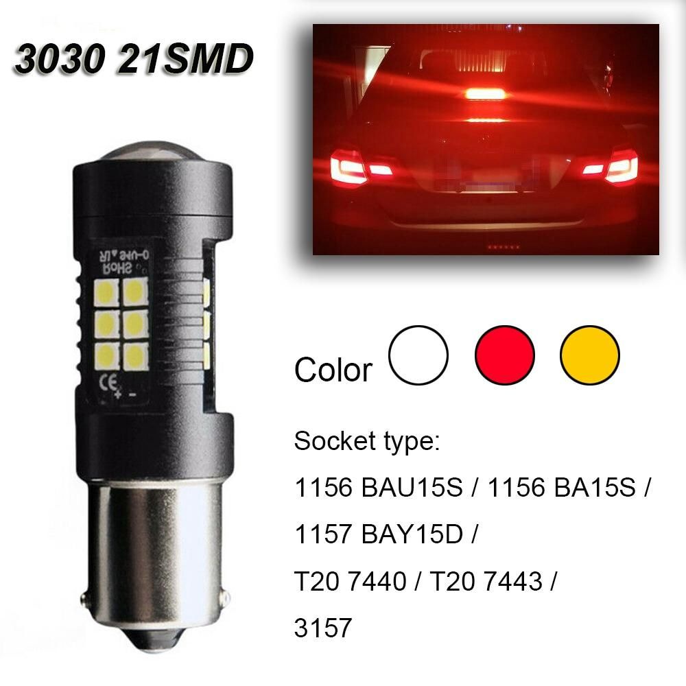 Bóng đèn led phanh/ xi nhan cho xe hơi T20 7440 7443 1157 Bay15D 3030 21smd 1156 Bau15S Ba15S 12v 24v 3157