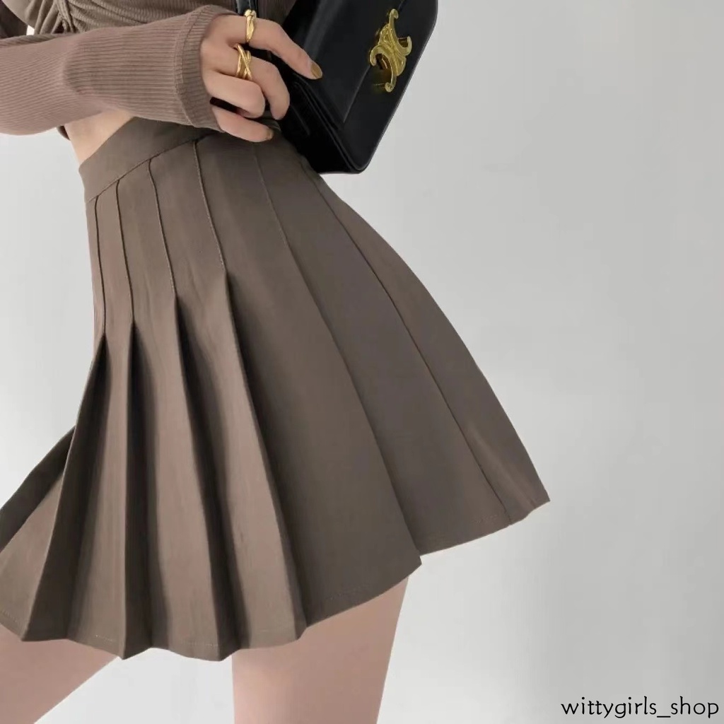 Wittygirls-áo Váy Tennis Xếp Ly Lưng Cao Mùa Hè Cho Nữ