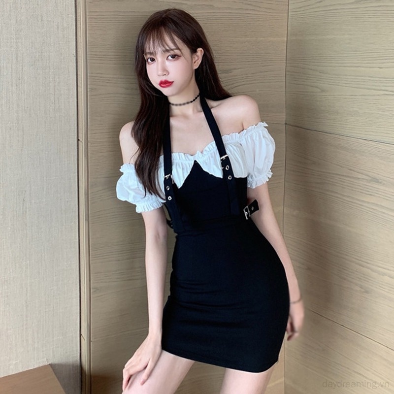 Váy body Tay Ngắn Giả Hai Lớp Thời Trang Quyến Rũ Cho Nữ