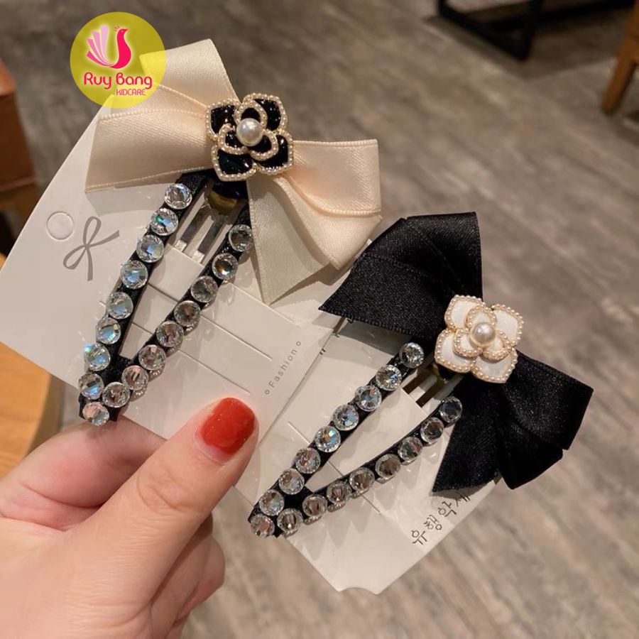 Charm đá hoa cha.nel dùng làm nơ kẹp, bờm...