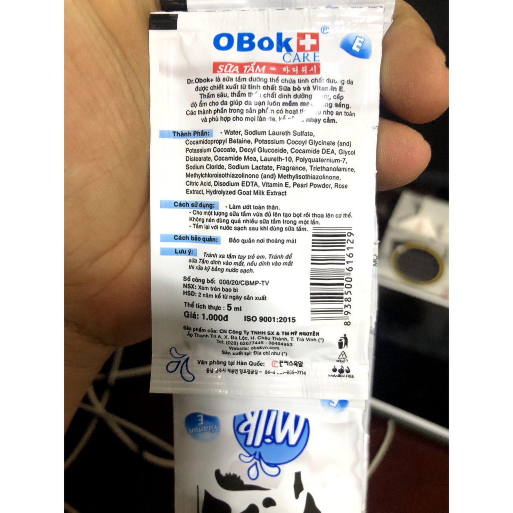 12 gói sữa tắm tinh chất sữa bò obok 5ml | BigBuy360 - bigbuy360.vn