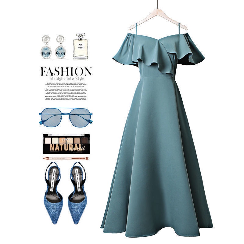 Đầm Chữ A Tay Bèo Quyến Rũ Thời Trang Mùa Hè Cho Nữ