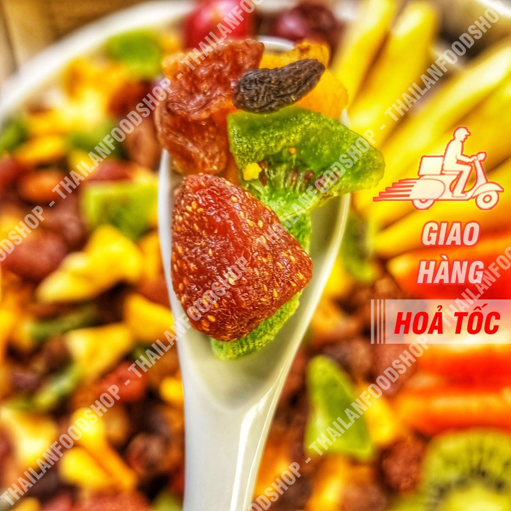 Trái Cây Sấy Dẻo Mix Vị Cắt Sẵn Cao Cấp (Thái Lan) - Lon 500gr