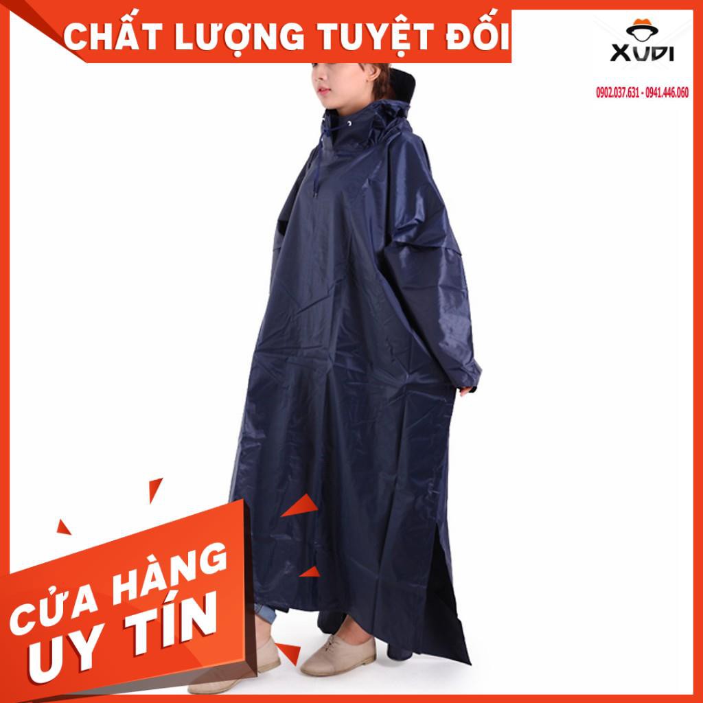 Áo Mưa 2 Đầu Vải Dù Cao Cấp 1m4 ( Xanh Đen )