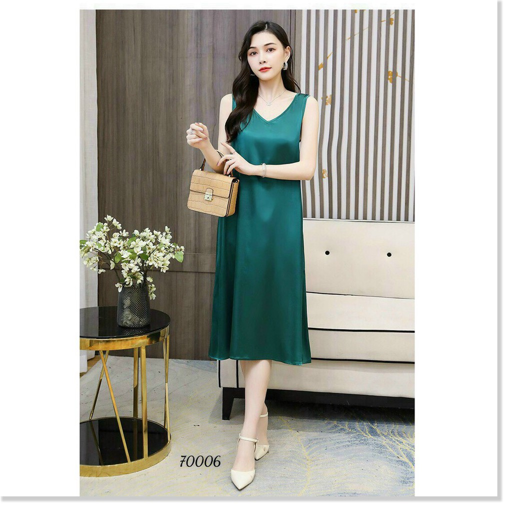 ĐẦM SATIN HỌA TIẾT TRƠN NHƯNG KHÔNG KÉM PHẦN SANG TRỌNG THỜI TRANG MỚI KME