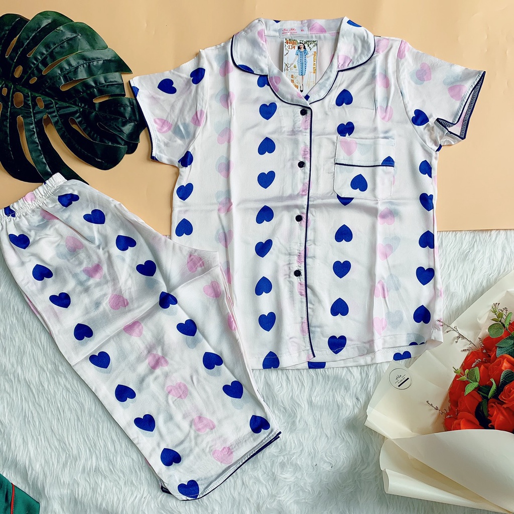 Đồ Bộ Lụa Pijama ✅ Sét Đồ Bộ Lụa Satin ✅ Bộ Lụa Lửng Hoạ Tiết Siêu Xinh | BigBuy360 - bigbuy360.vn
